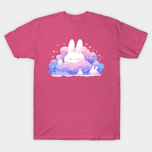 Cuddly Fluffy Baby Bunnies In The Purple Sky T-Shirt